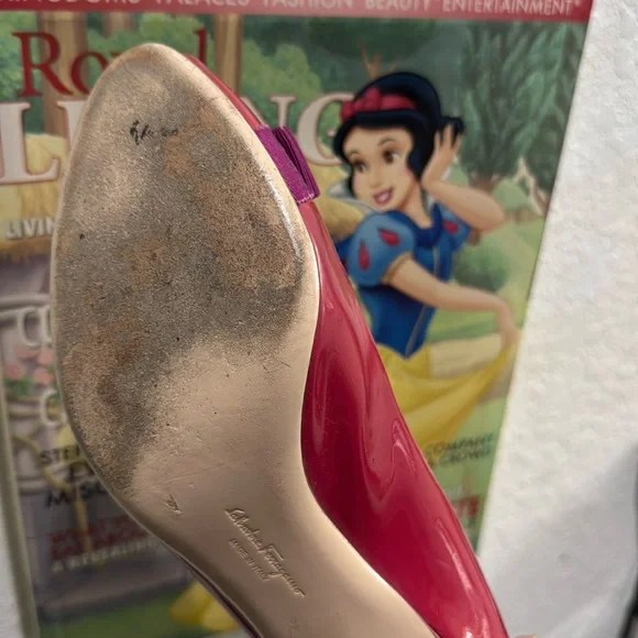 Salvatore Ferragamo hotPink and Purple Heels with Gold Detail - Picture 8 of 11